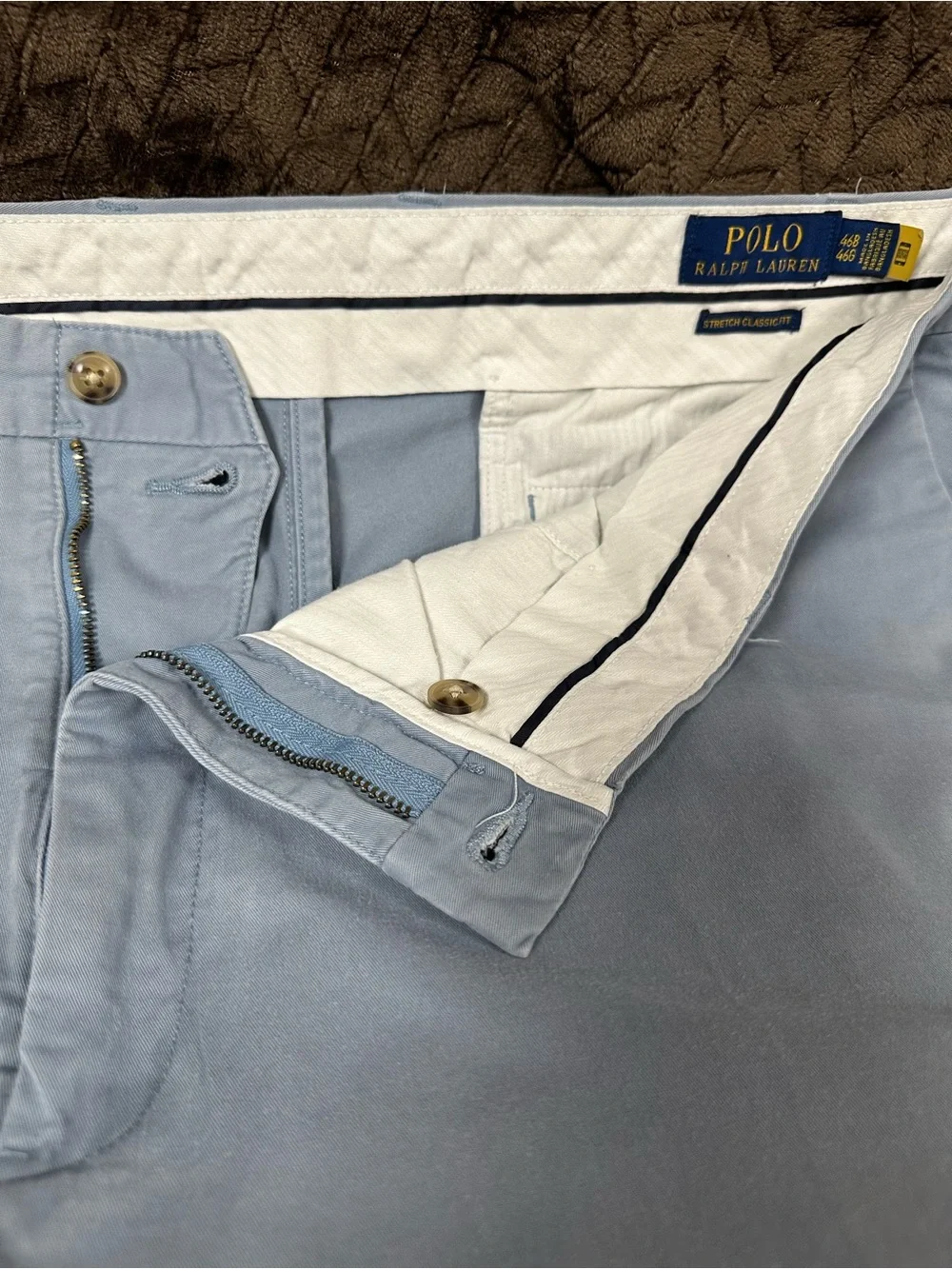 Polo by Ralph Lauren Light Blue Flat-Front Chino Men’s Shorts